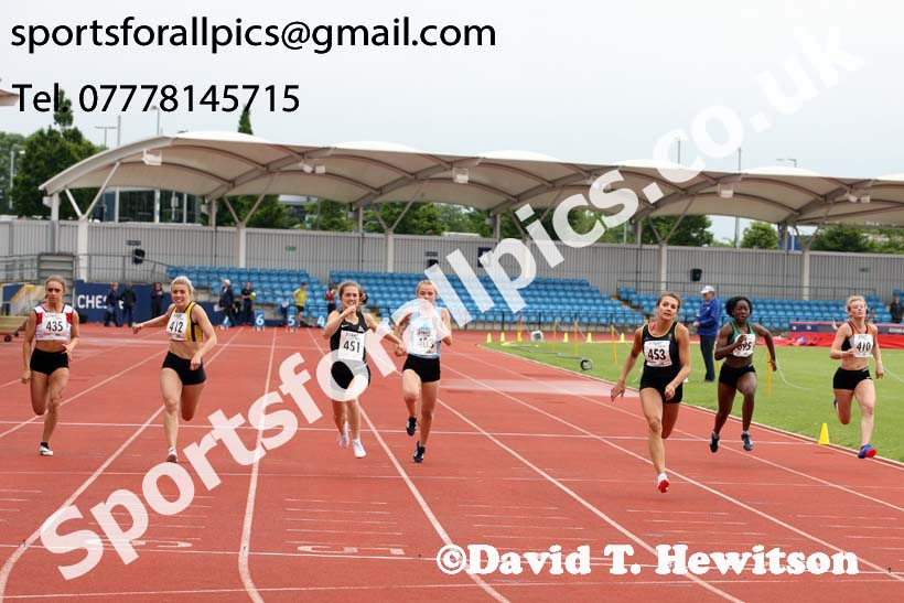 Womens under-20s 100 metres, Northern Senior and Under-20s Champs., SportsCity, Manchester. Photo: David T. Hewitson/Sports for All Pics